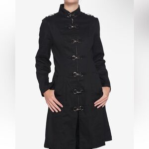 Brand new Womens Black Military-Style Toggle Coat size 0